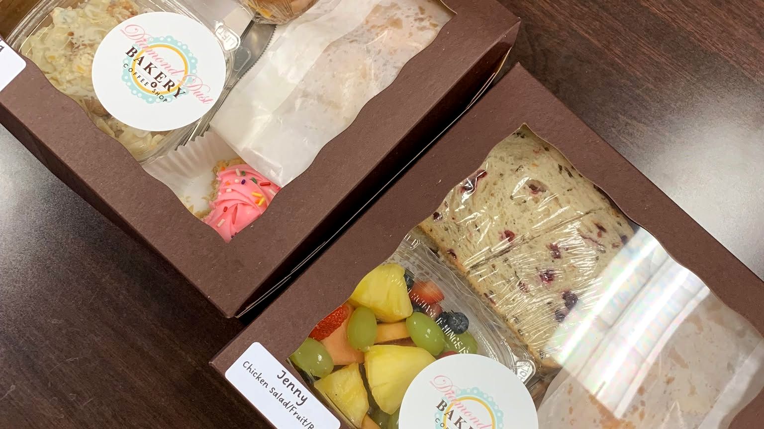 Boxed lunches ready for pickup